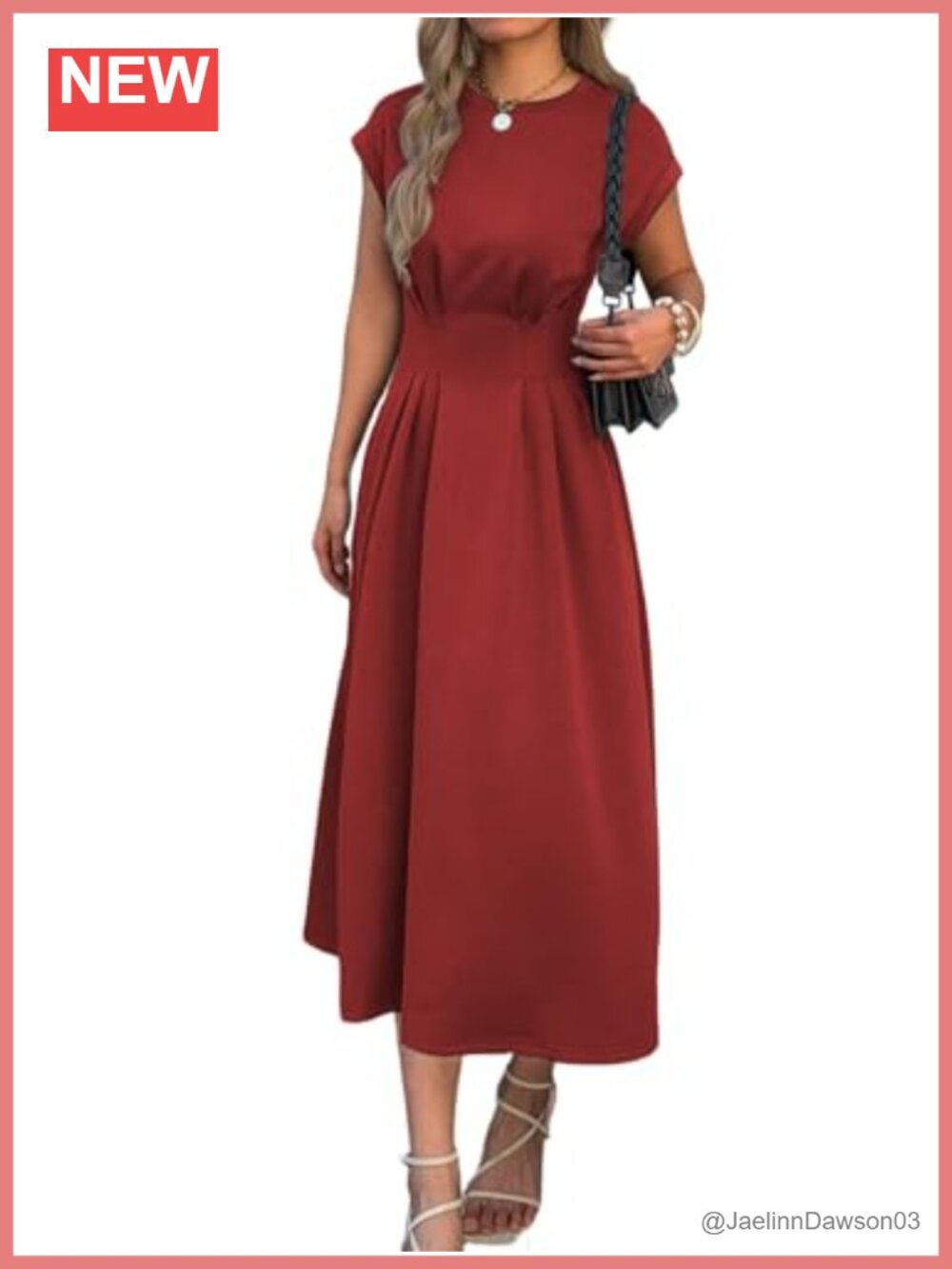 Women Cap Sleeve Ruched Waist Maxi Dress Casual Work
